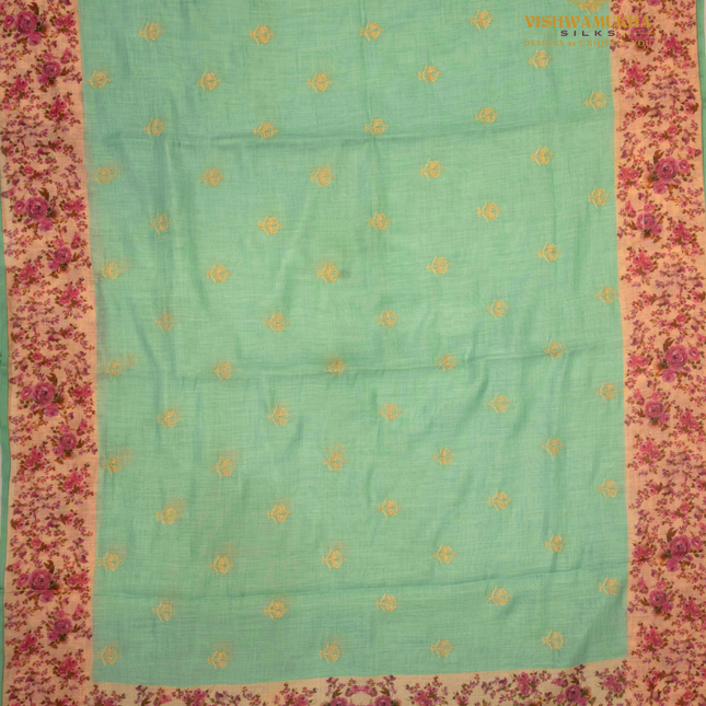 Linen Sarees-VSL06 Sea green