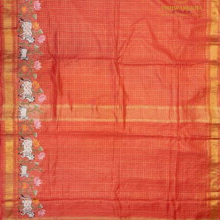 Chanderi saree-VSC32 Tomato (4)