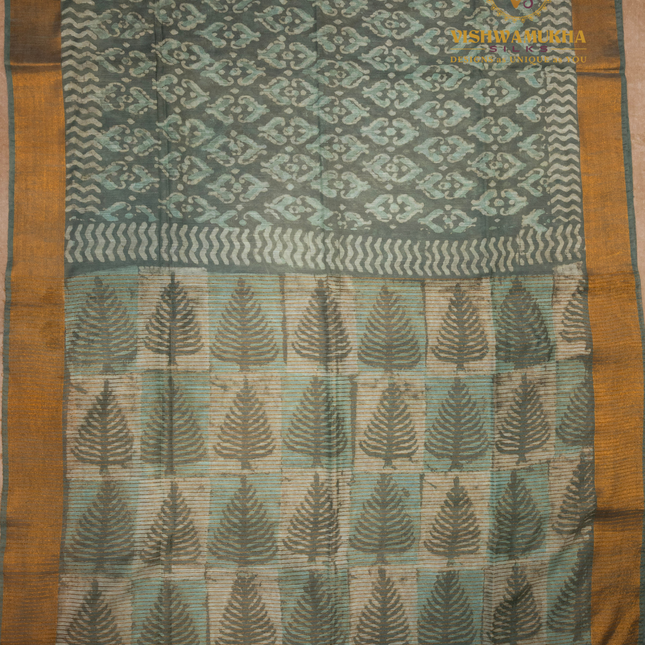 Chanderi Saree-VSC4 Green