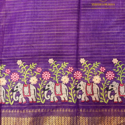 Chanderi saree-VSC30 Purple(4)