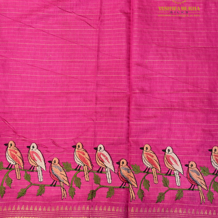Chanderi saree-VSC34 Rani Pink (4)