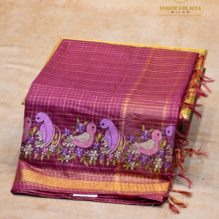 Chanderi saree-VSC33 Maroon (5)