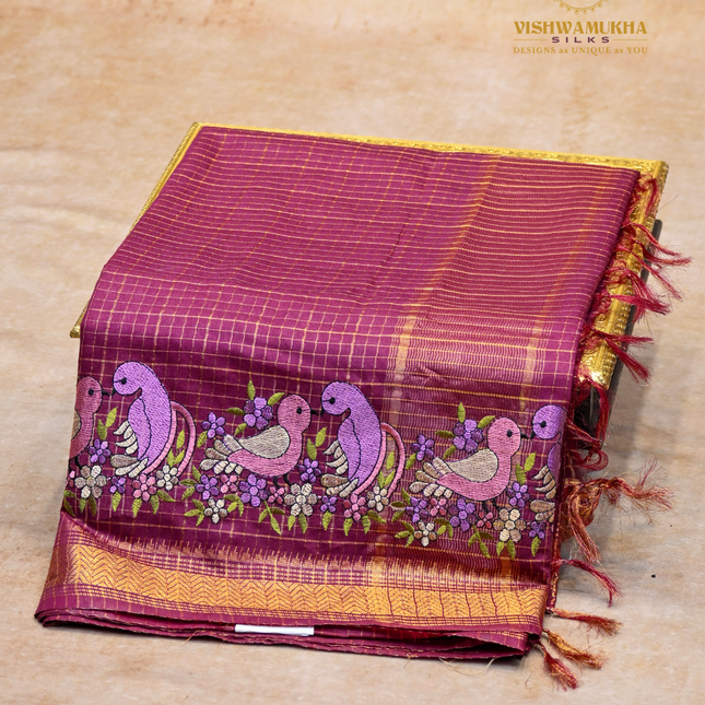 Chanderi saree-VSC33 Maroon (5)