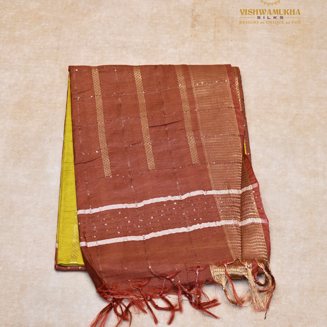 Chanderi Saree-VSC18 Yellow