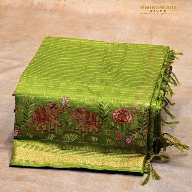 Chanderi saree-VSC28(3) Green