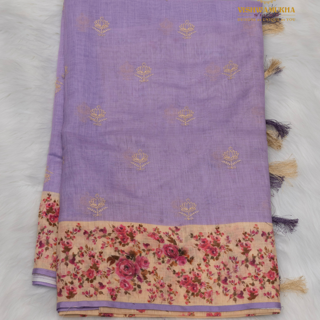 Linen Sarees-VSL07 Lavender