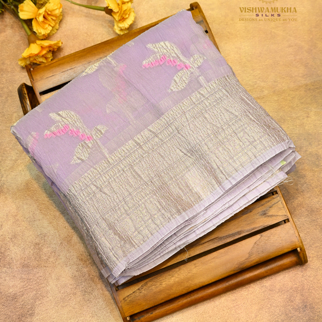 Jamdhani Crushed-VSJC9D Lavender