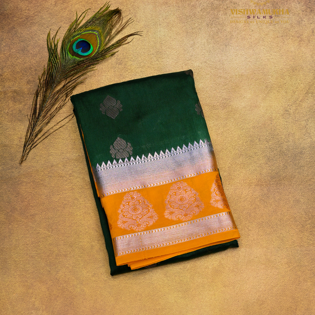 Semi Soft Pattu-VSSP48B Dark Green