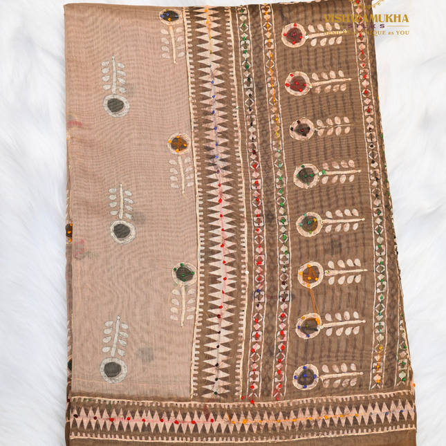 Chanderi Sarees-VSC40A brown