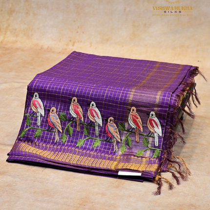 Chanderi saree-VSC34 Purple (5)
