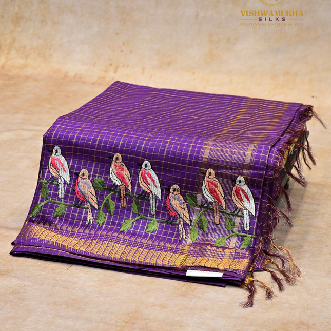 Chanderi saree-VSC34 Purple (5)