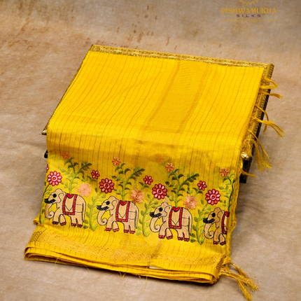 Chanderi saree-VSC30 yellow (5)