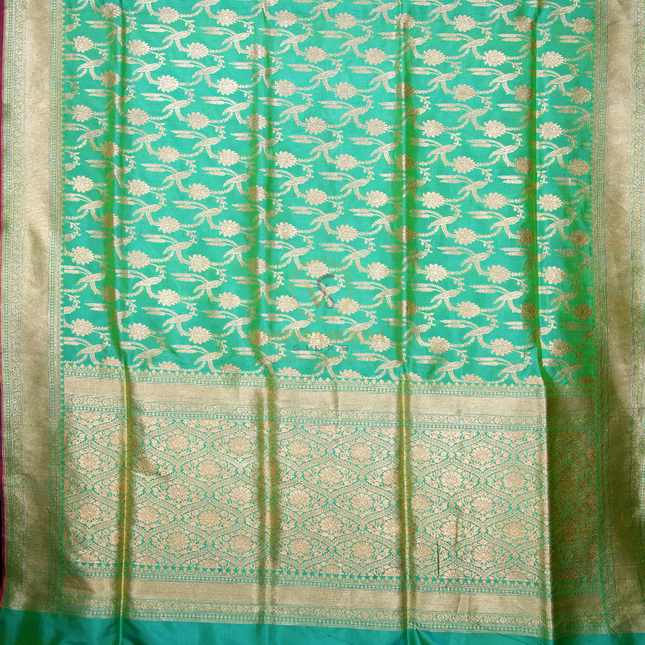 GREEN  PURE BANARAS KATAN