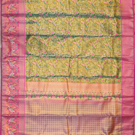 Semi pattu Meenakari-VSSP59E Green