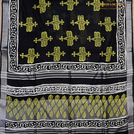 Linen Sarees-VSL18 Balck