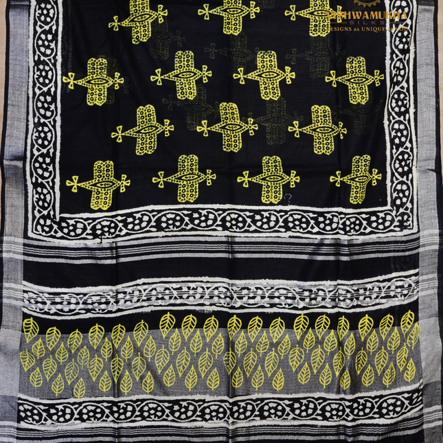 Linen Sarees-VSL18 Balck