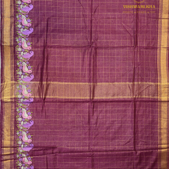 Chanderi saree-VSC33 Maroon (5)