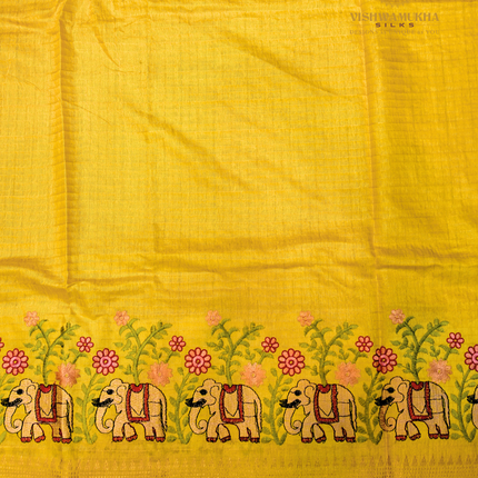 Chanderi saree-VSC30 yellow (5)
