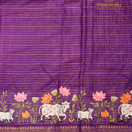Chanderi saree-VSC32 Purple (5)