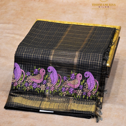Chanderi saree-VSC33 Black (6)