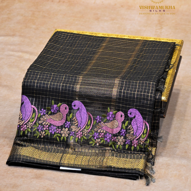 Chanderi saree-VSC33 Black (6)