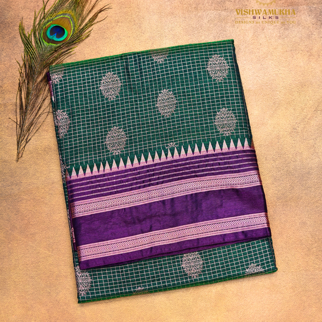 Semi Soft Pattu-VSSP49J Peacock green