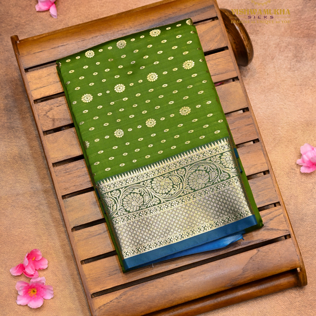 Semi Soft Pattu-VSSP52H Mehandi green