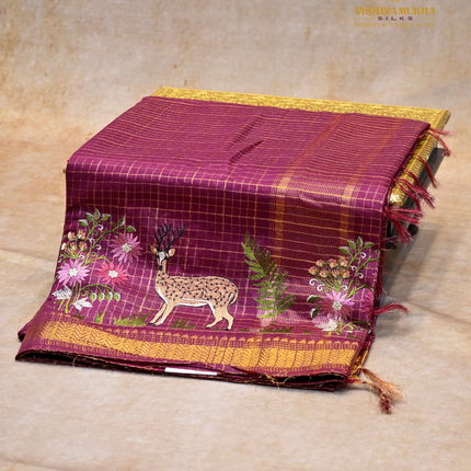Chanderi saree-VSC31 Maroon (6)