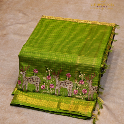 Chanderi saree-VSC29 Green(6)