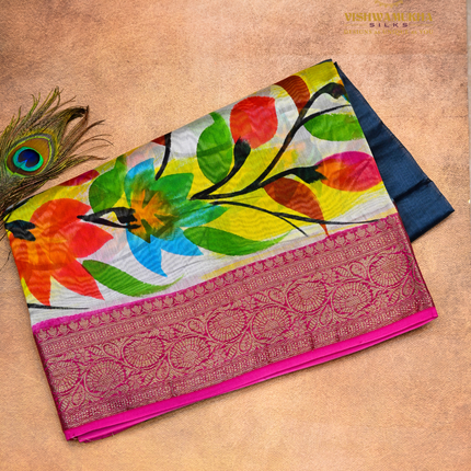 Chanderi Sarees-VSC43G Elelphant Grey