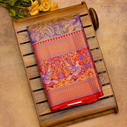 Semi pattu Meenakari-VSSP59 lavender