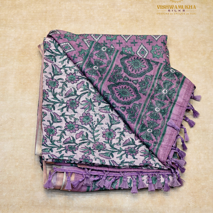 Linen Sarees-VSL13 Lavender