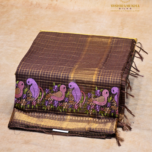 Chanderi saree-VSC33 Black