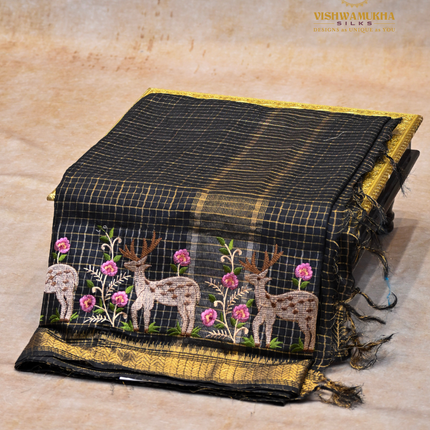 Chanderi saree-VSC29 Black