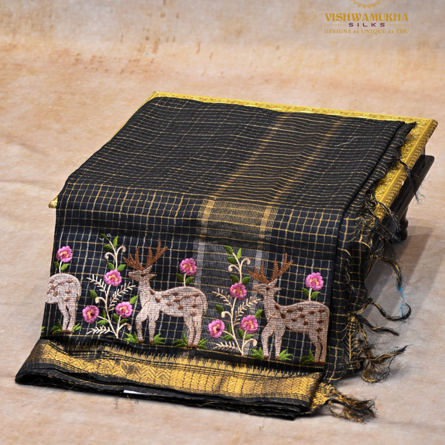 Chanderi saree-VSC29 Black