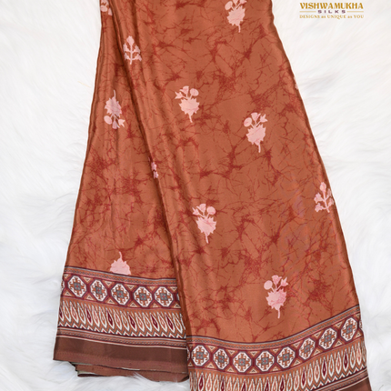 Crepe Sarees-VSCRP7 Brown