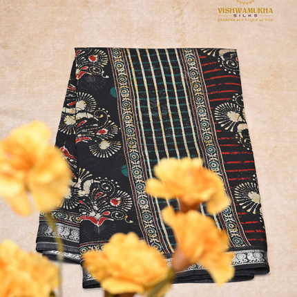 Chanderi Saree-VSC10 Black