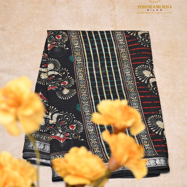 Chanderi Saree-VSC10 Black