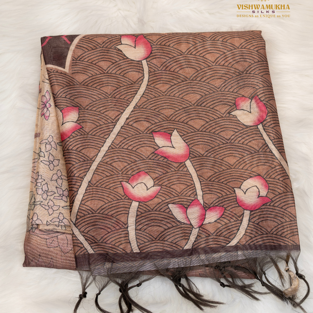 Chanderi Sarees-VSC36 Brown