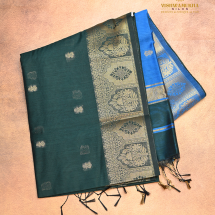 Chanderi Sarees-VSC42 Bottle green