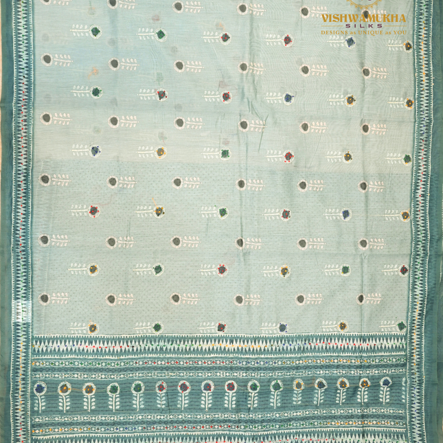 Chanderi Sarees-VSC40B Sea green