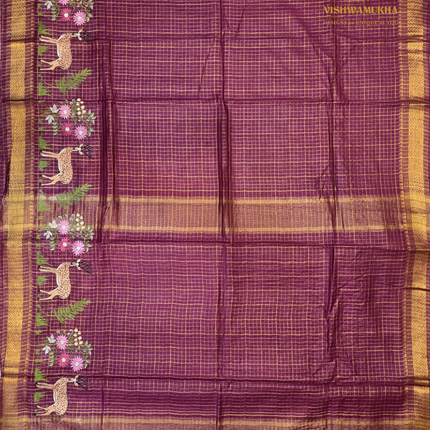 Chanderi saree-VSC31 Maroon (6)