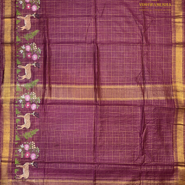 Chanderi saree-VSC31 Maroon (6)