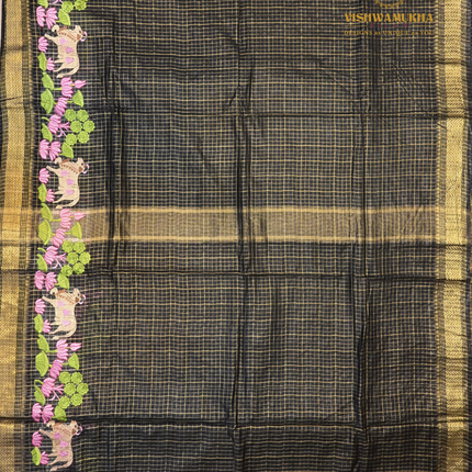 Chanderi saree-VSC27  Black (5)