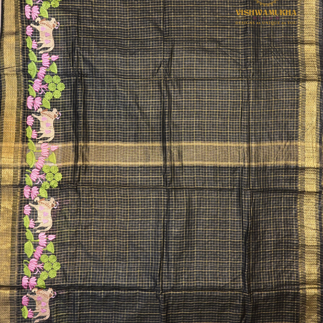 Chanderi saree-VSC27  Black (5)