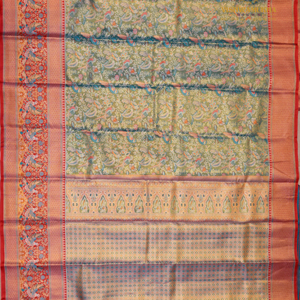 Semi pattu Meenakari-VSSP59F Green