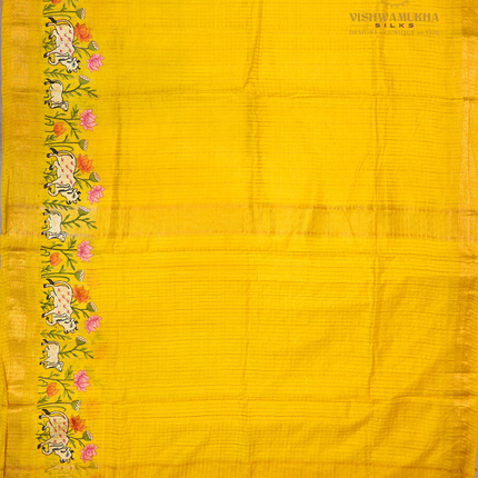 Chanderi saree-VSC32 Yellow (6)