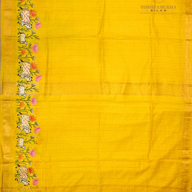 Chanderi saree-VSC32 Yellow (6)