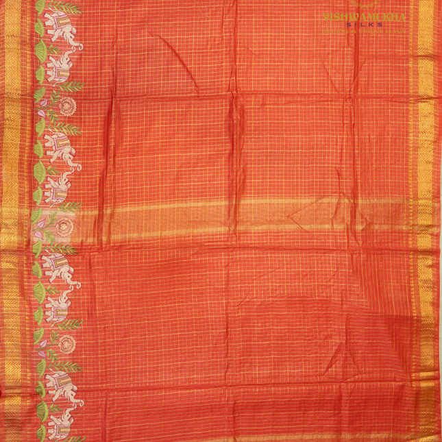 Chanderi saree-VSC28(1) Tomato