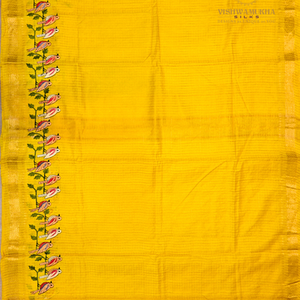 Chanderi saree-VSC34 Yellow (6)